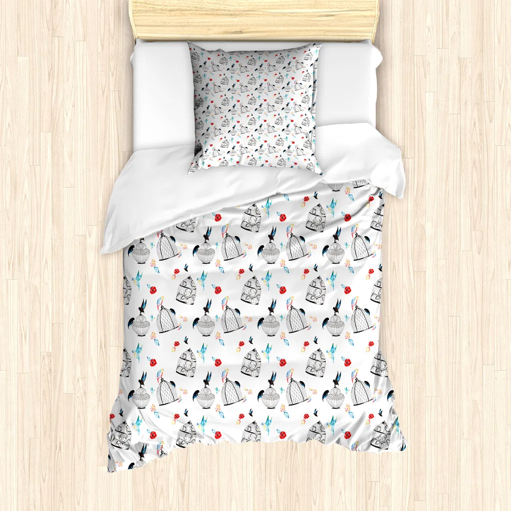 Set Letto ABAKUHAUS Luxury Microfiber | Roses Cages 135x200 Antracite