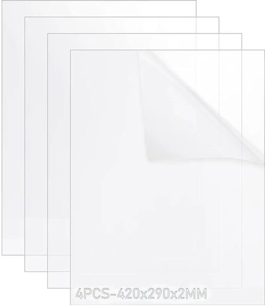Feuille acrylique A3 transparente 2mm incassable pour tableaux et cadres