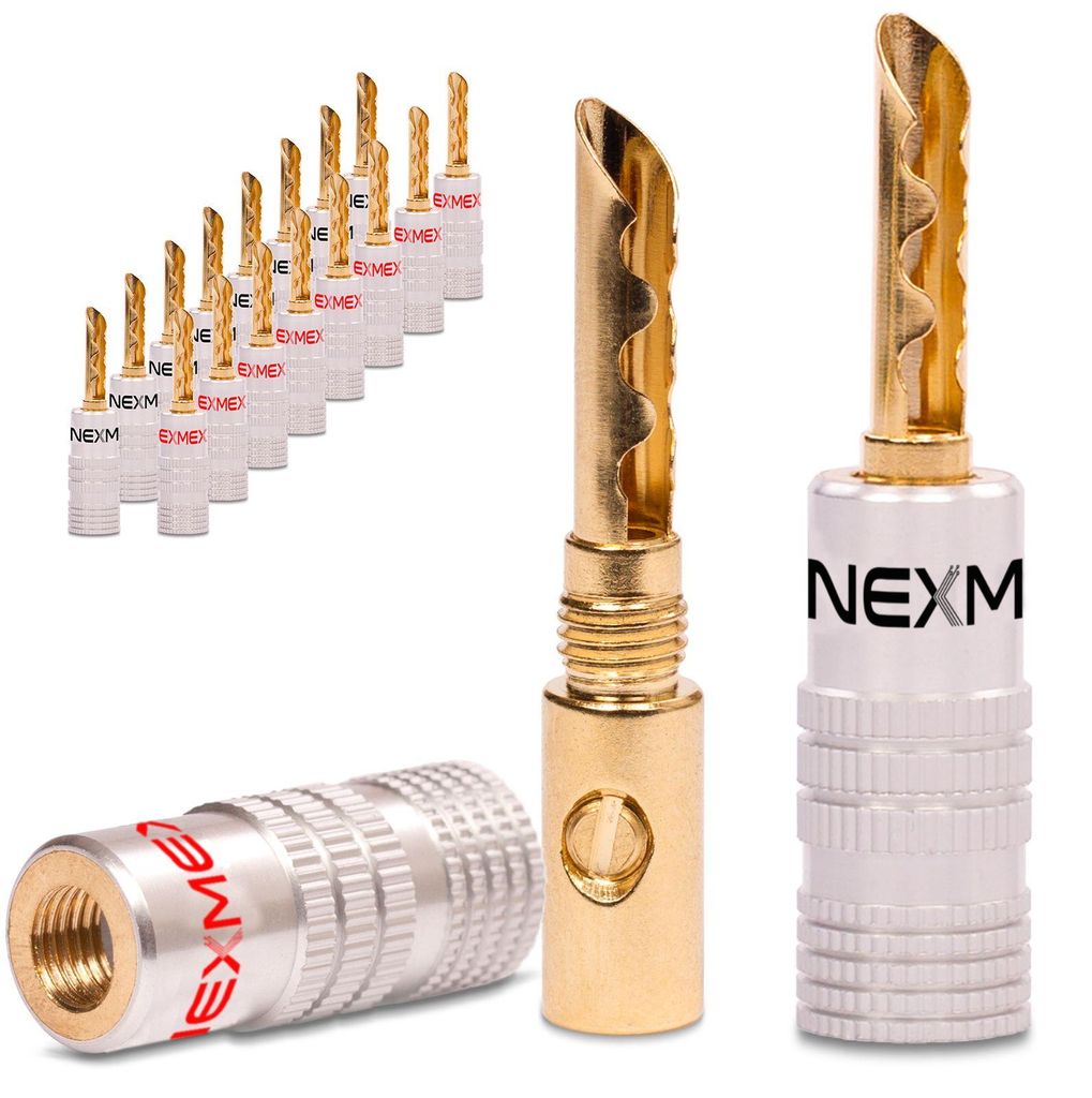 Hohl Bananenstecker 4mm vergoldet 18x Stecker NEXMEX für Produktbild 