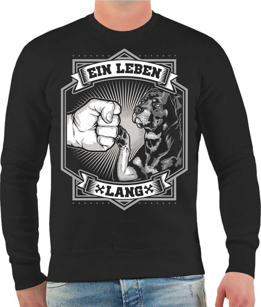 Herren Sweatshirt Rottweiler - Ein Leben lang