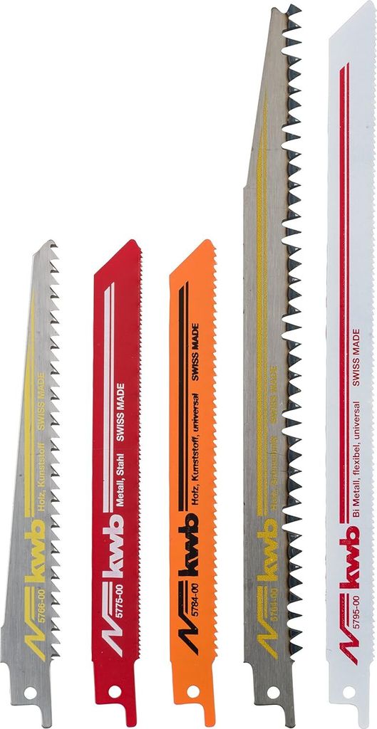 kwb Säbelsägeblatt-Satz für Holz und Metall - Sägeblatt-Set, 5-teilig für Universal-Sägen / Recripro-Sägen / Elekrofuchsschwanz