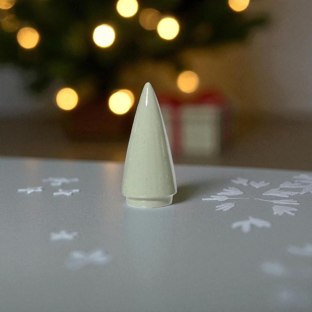 Porzellan Weihnachtsbaum Stilisiert Weiß - Weihnachtsdekoration - 10 cm