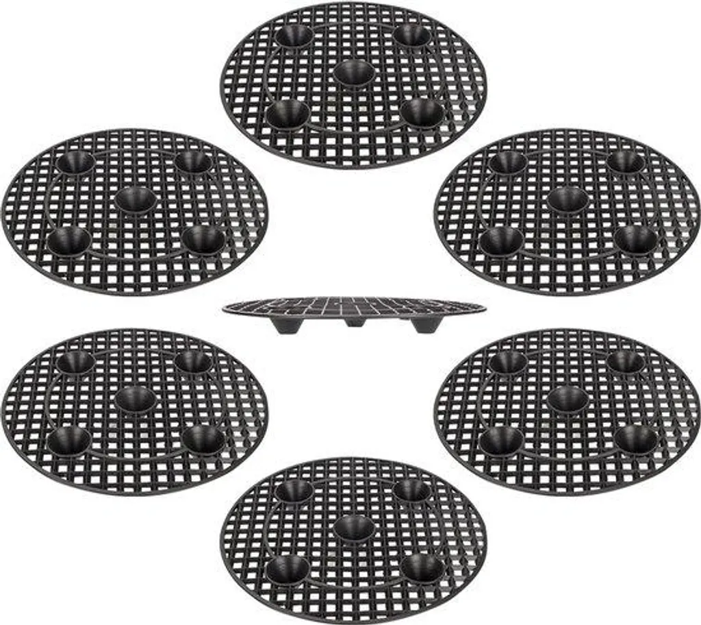 Support pour plantes robuste 30 cm lot de 6 supports ronds noirs extérieurs