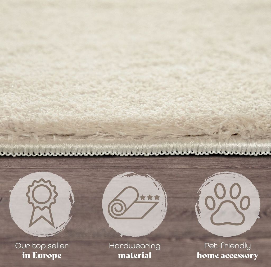 TT Home Teppich Wohnzimmer Kurzflor Anti-Rutsch Rückseite Produktbild 2
