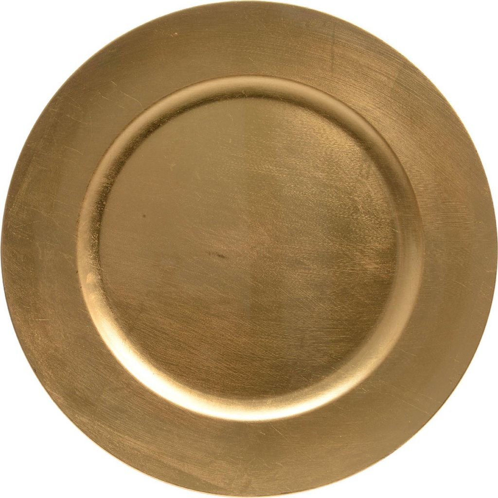 Weihnachtsdeko Basics Teller Goldfarben Ø 33 cm - PP Produktbild 