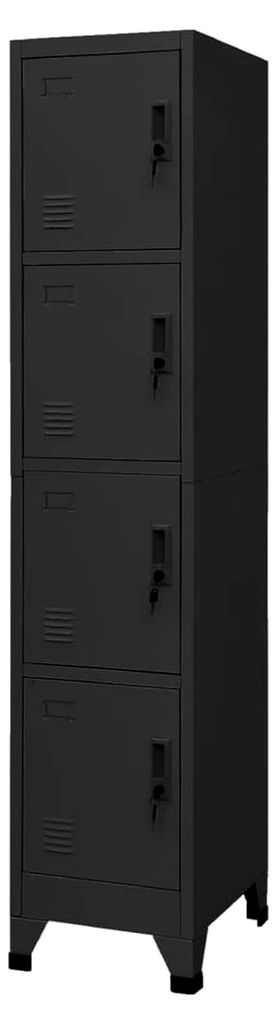 Büroschrank Schmal Hochschrank Einzelspind Schließfachschrank Aktenschrank Metallschrank Umkleideschrank Abschließbar 38 x 45 x 180 cm Anthrazit