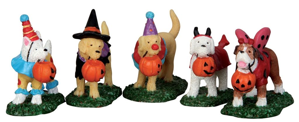 Weihnachtsfigur Trick or treating dogs set of