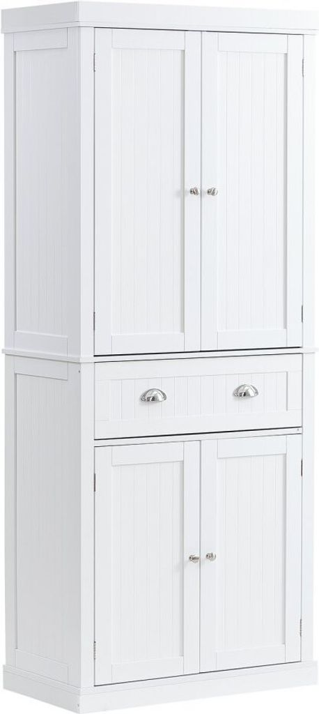 183 cm Vorratsschrank für die Küche - Hauswirtschaftsschränke mit Türen, Schublade & 3 verstellbaren Regalen - Speisebuffet-Vorratskammern für...