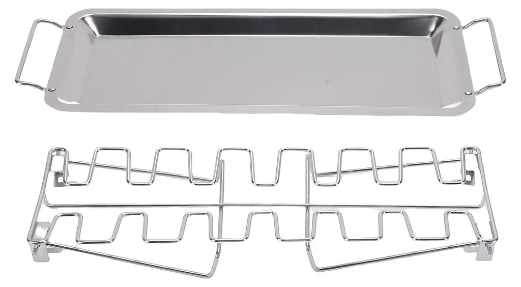Grille de cuisson pour pilons de poulet pliable 12 places en inox poli