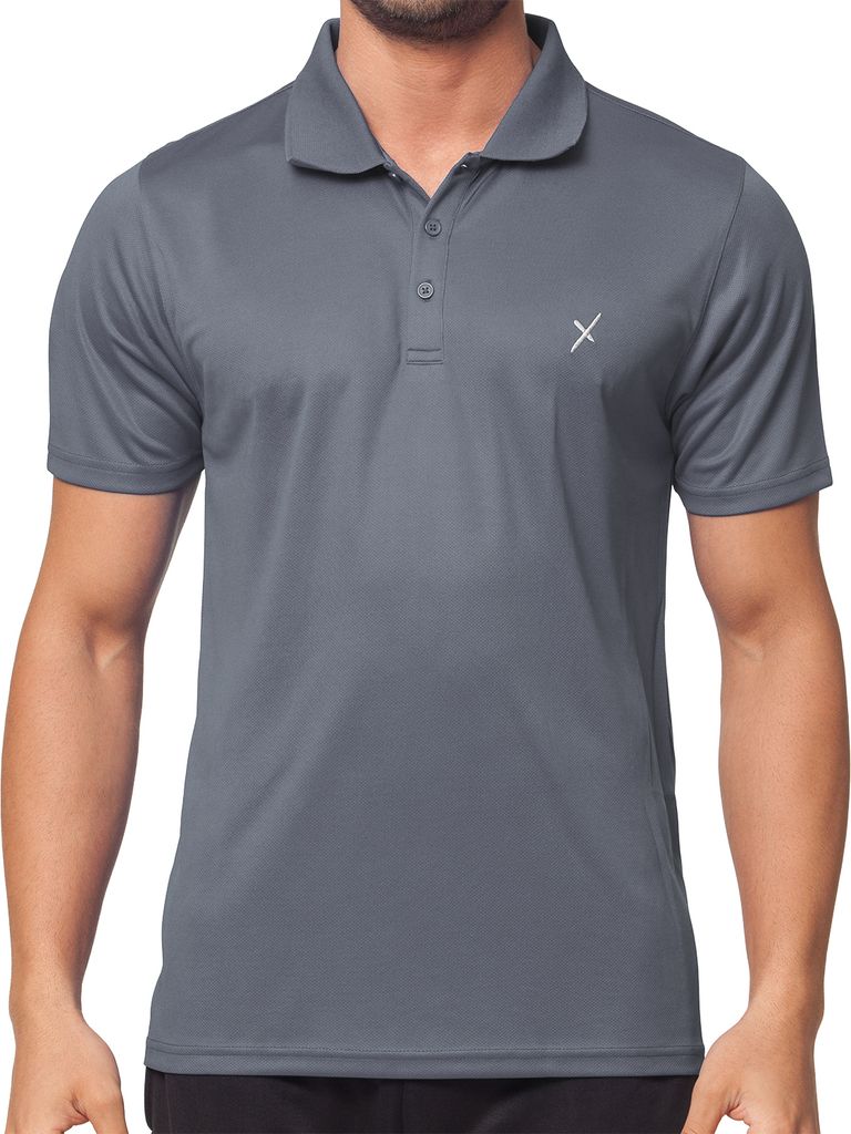CFLEX Herren Sport Shirt Fitness Polo-Shirt Sportswear Collection - Grau M