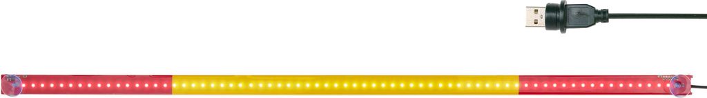 LED-Lichtleiste (L) ca. 90 cm, 69 LEDs in den spanischen Nationalfarben rot, gelb, rot, inkl. 2 x Saugnapf-Halterungen, für KFZ-Innenräume von LK...