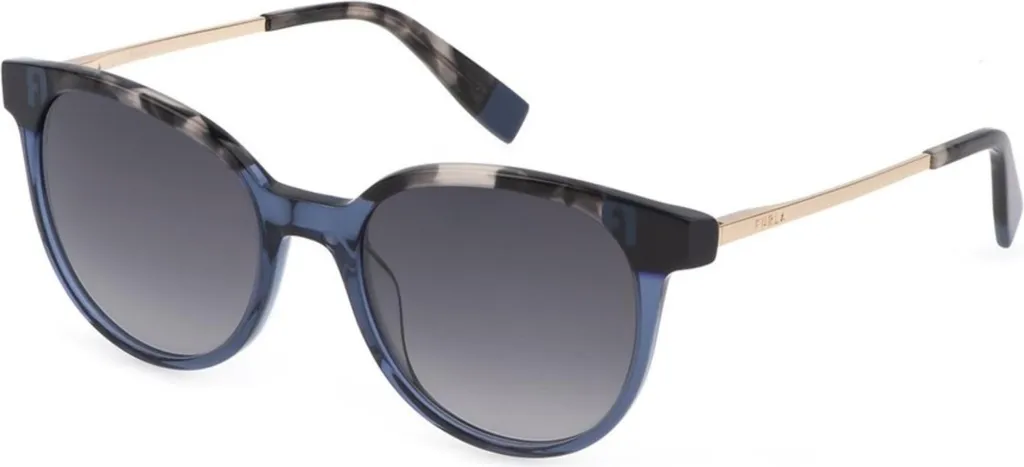 Furla SFU602 Lunettes de Soleil Femme avec Monture Écaille et Verres Gris