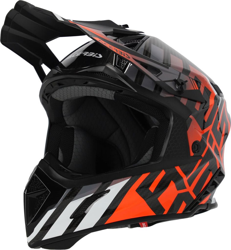 Acerbis Steel Carbon Motocross Helm, schwarz/orange, XS (53/54)