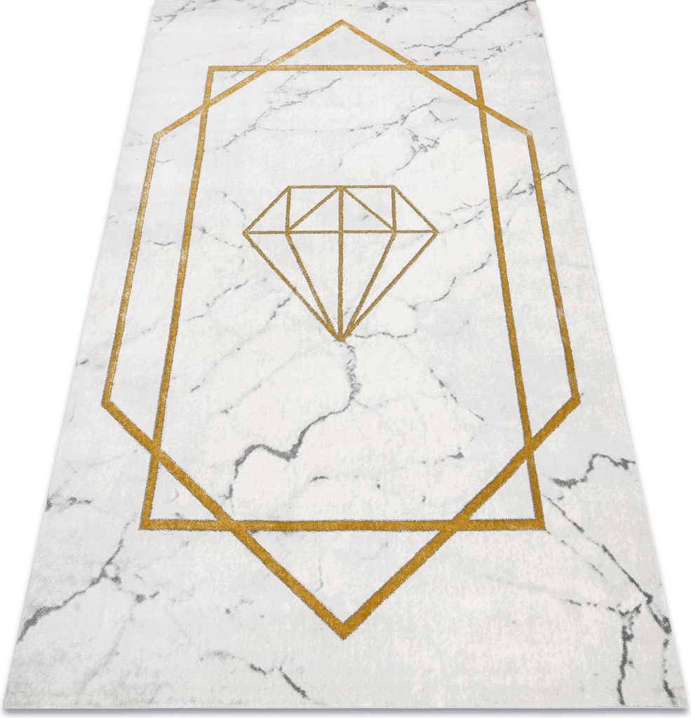 Exklusiv EMERALD Teppich 1019 glamour, stilvoll Diamant, Marmor creme / gold beige 160x220 cm