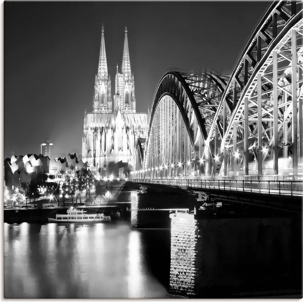 ARTland Leinwandbild Köln Skyline Abstrakte Collage 19 Größe: 40x40 cm