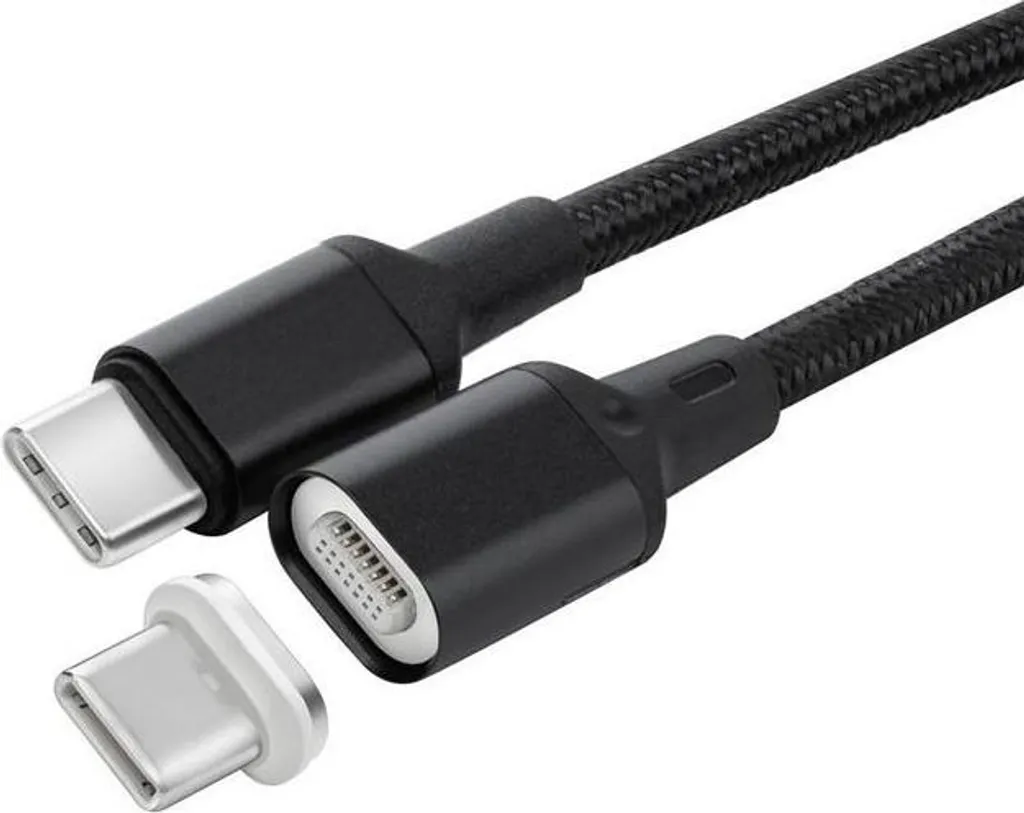 Câble Magnétique MicroConnect 1m Noir USB-C/USB-C - Durable & Rapide