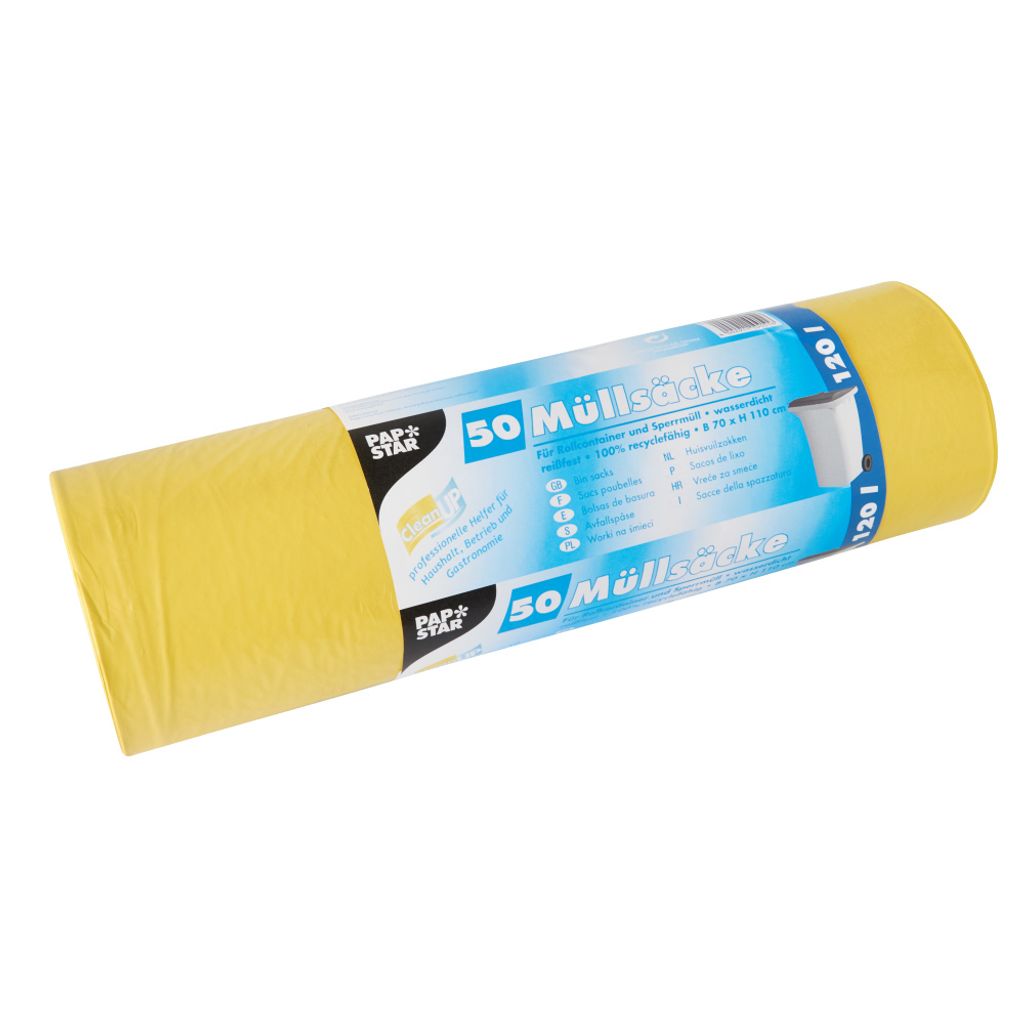 Papstar 10051, 120 l, Gelb, Lineares Polyethylen mit Produktbild 