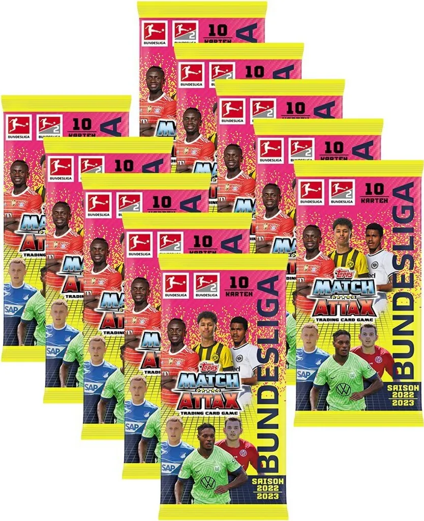 10 Boosters Match Attax 22/23 Topps - Collection Football et Échanges