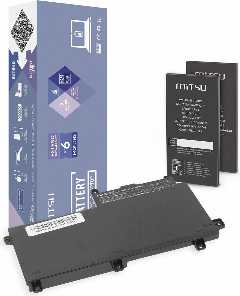 Baterie Mitsu pro HP ProBook 640 G2 3900 mAh (44 Wh) 11,4 V Obrázok produktu 