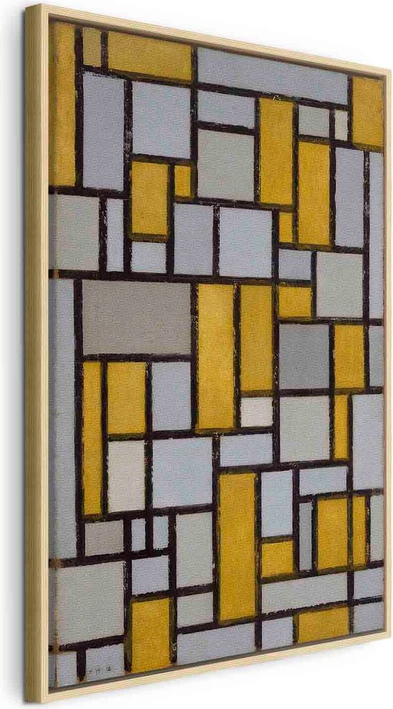 Italienischer Leinwand Leinwandbild - Composition with grid Produktbild 