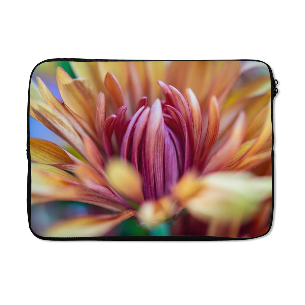 MuchoWow Laptop Hülle 13 Zoll Blume - Blatt - Rot Laptoptasche - Laptophülle - Sleeve - Rundumschutz