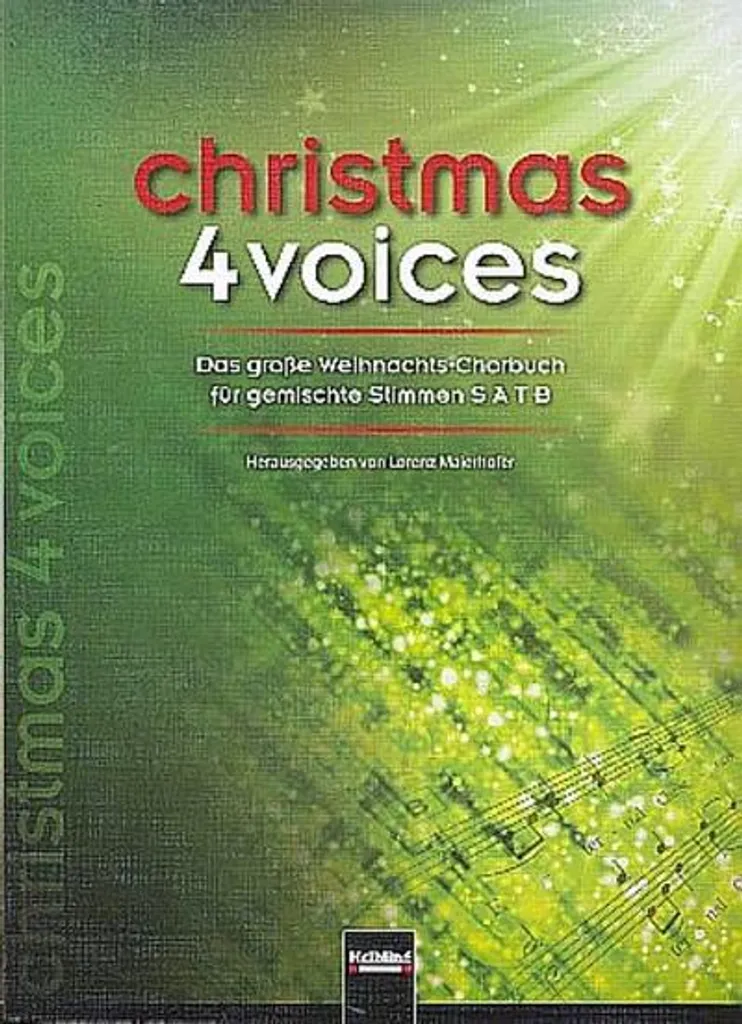 Livre de chants Christmas 4 voices pour chorale de Noël à quatre voix