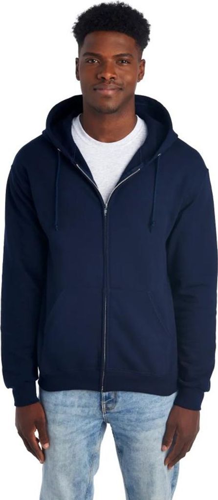 Jerzees - Hoodie mit durchgehendem Reißverschluss für Herren/Damen Uni, Nublend BC7149 (XXL) (Dunkles Marineblau)