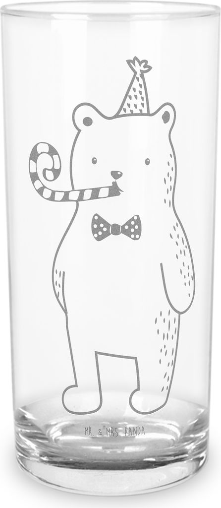 Mr. & Mrs. Panda Tumbler Bär Geburtstag 400 ml - Transparent - Geschenk, Happy Birthday, Glückwunsch, Wasserbecher, Teddy, Alles Gute, Longdrinkg...