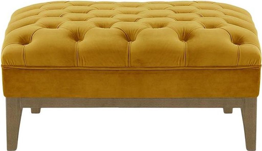 Polsterhocker Chesterfield Modern Wood-Velluto 8-oak wax black