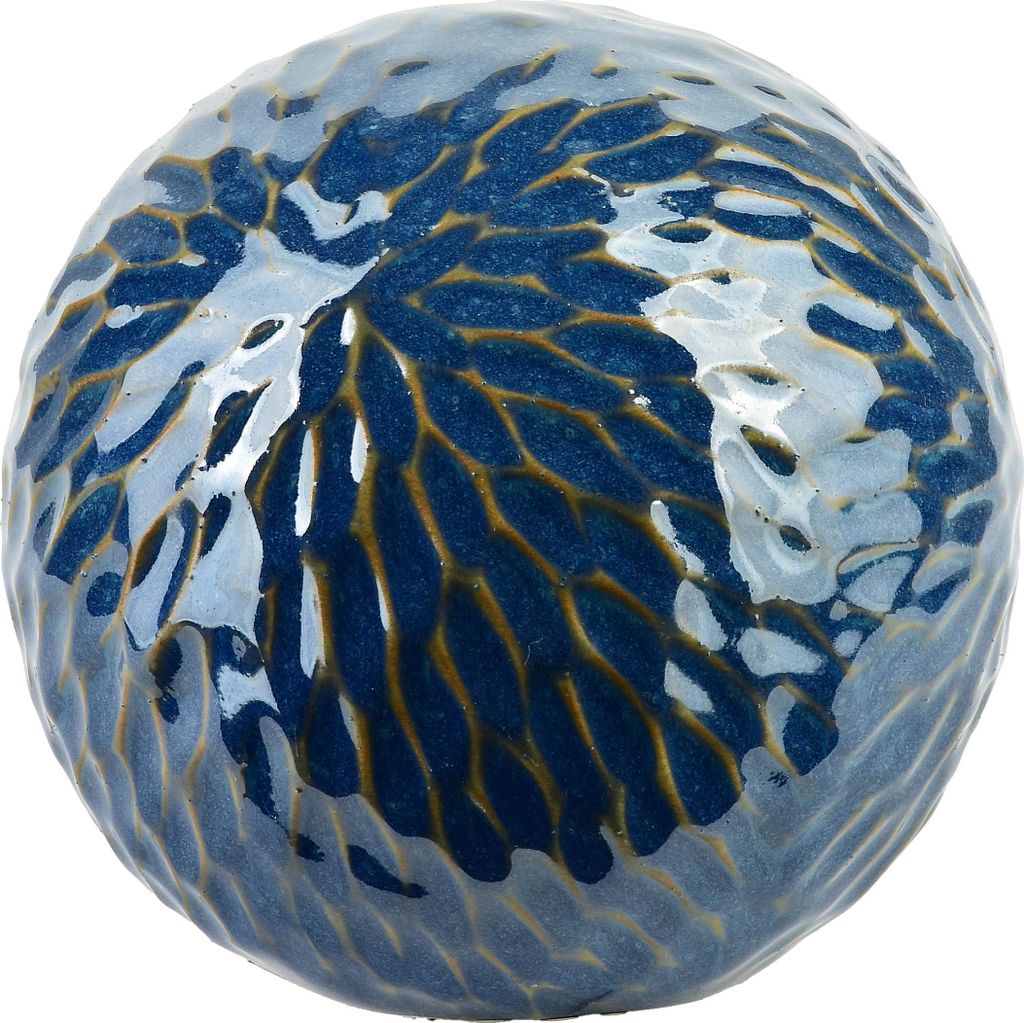 Dekokugel Keramik Mondex Saggio Pattern Ø 10 cm Blau/Gold 1 Produktbild 