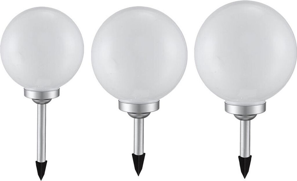 3er Set LED Solar Kugeln in verschiedenen Größen