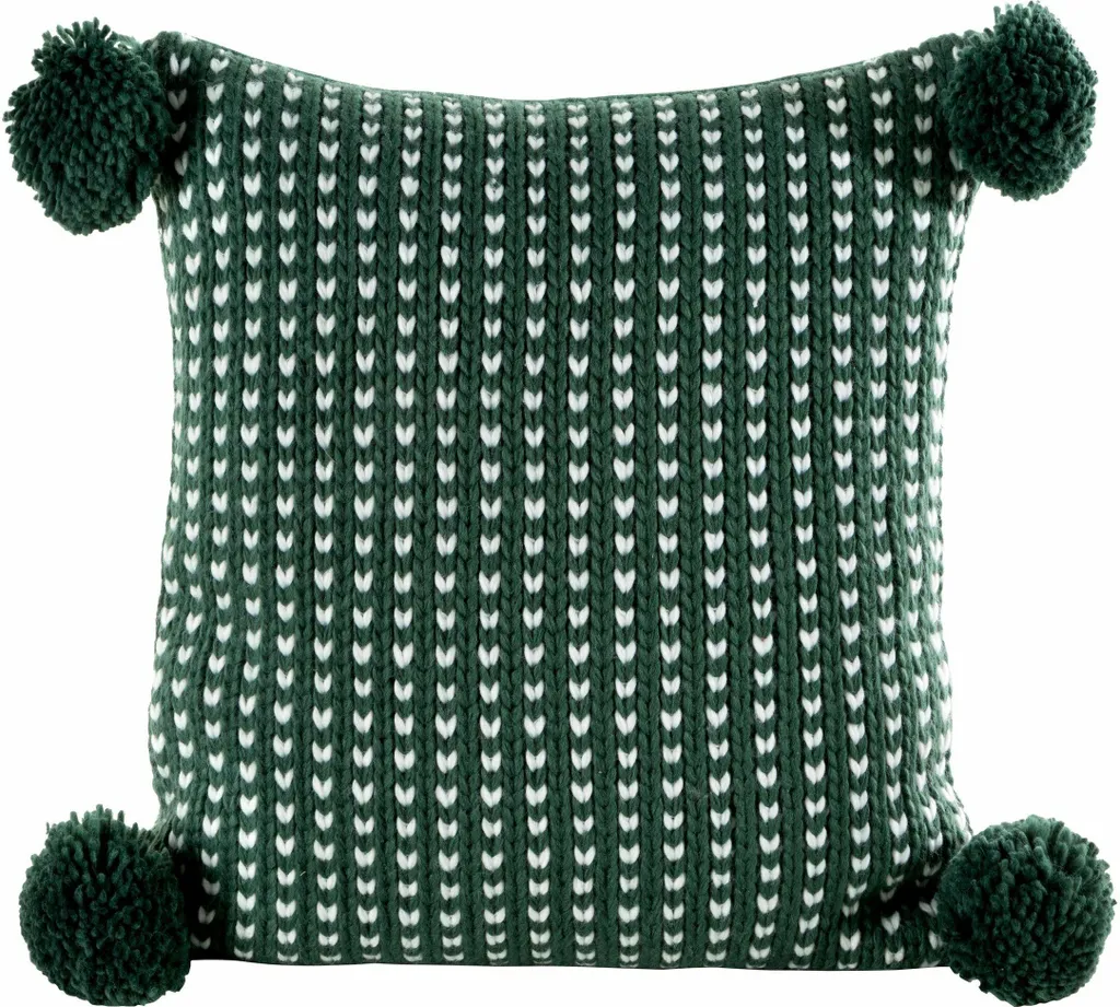 Offerta Copricuscino Eurofirany Natale 45x45 Verde con Pompon