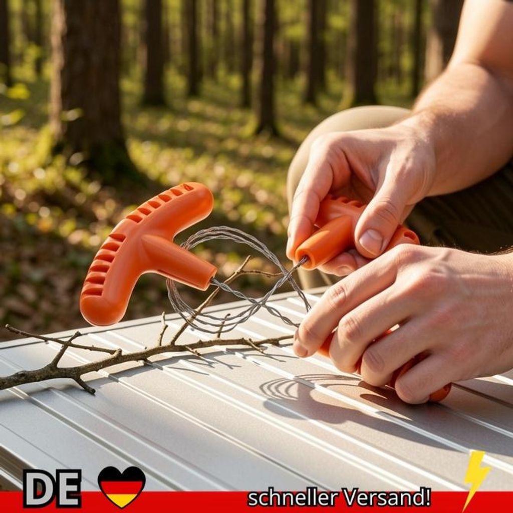 Drahtsäge Mini Taschenformat Edelstahl Orange Outdoor