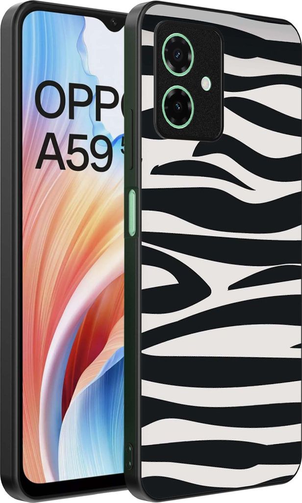 Smartphonica Telefon Fall geeignet für Oppo A59 mit Zebra-Druck - TPU zurück Abdeckung Fall Zebra-Design - Schwarz Weiß