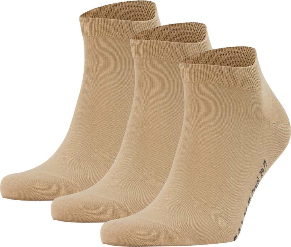 FALKE Herren Sneaker 3er Pack - Cool 24/7, Socken, Klimaaktivsohle, Unifarben Beige 41-42