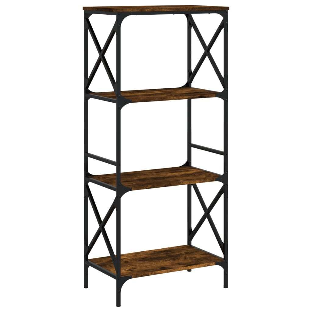 Libreria 4 ripiani rovere fumé 59x35x132 cm materiale legno Immagine del prodotto 