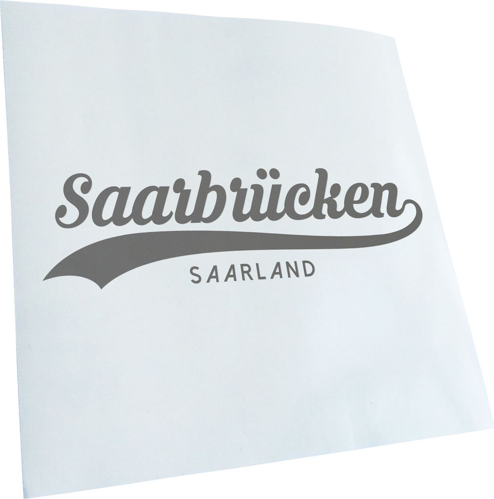 Kiwistar - Autoaufkleber - Saarbrücken Saarland - Grau - 30x8cm - Aufkleber für Auto, Laptop, Fahrrad, LKW, Motorrad mehrfarbig JDM Decal Racing