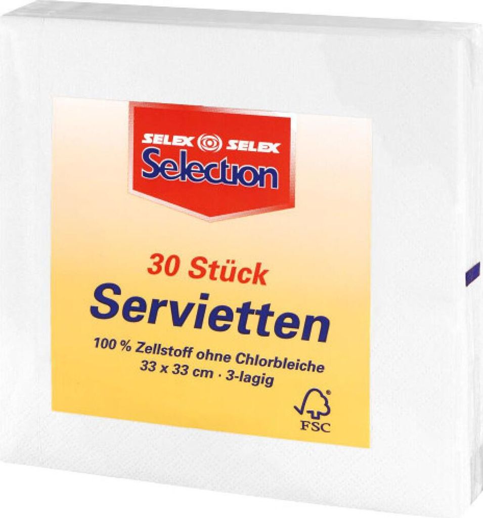 Selection servietten 3-lagig verschiedene Farben - Farbe: weiss