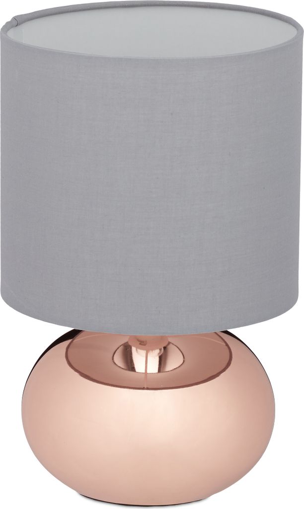 Lampe de table Relaxdays, pied en métal et abat-jour en Image du produit 
