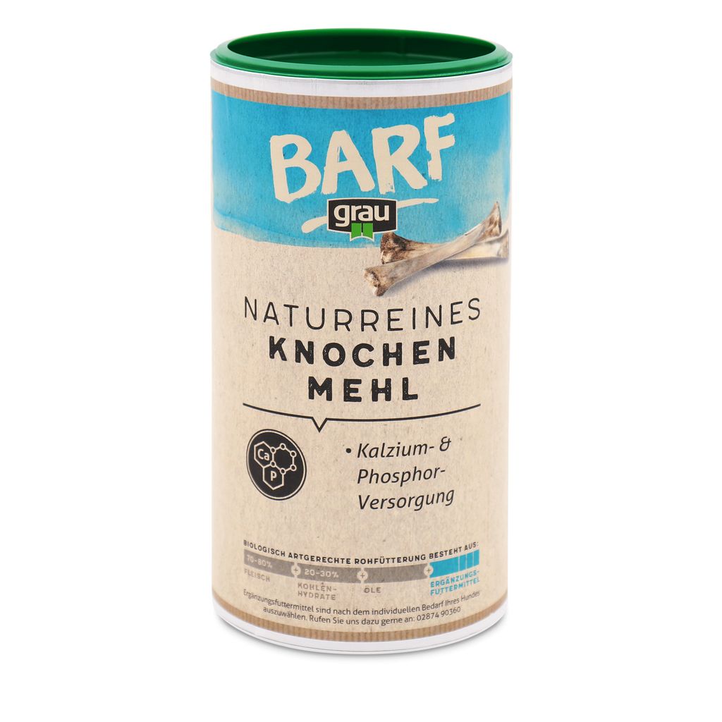 grau Naturreines Knochenmehl 800 g Produktbild 