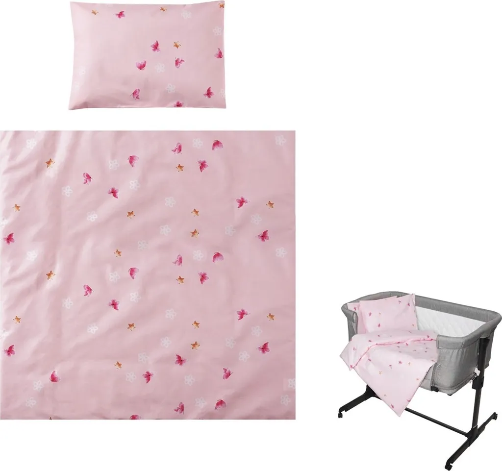Parure Lit Bébé Lorelli Eva : Sommeil Doux avec Couverture 75x75 Rose