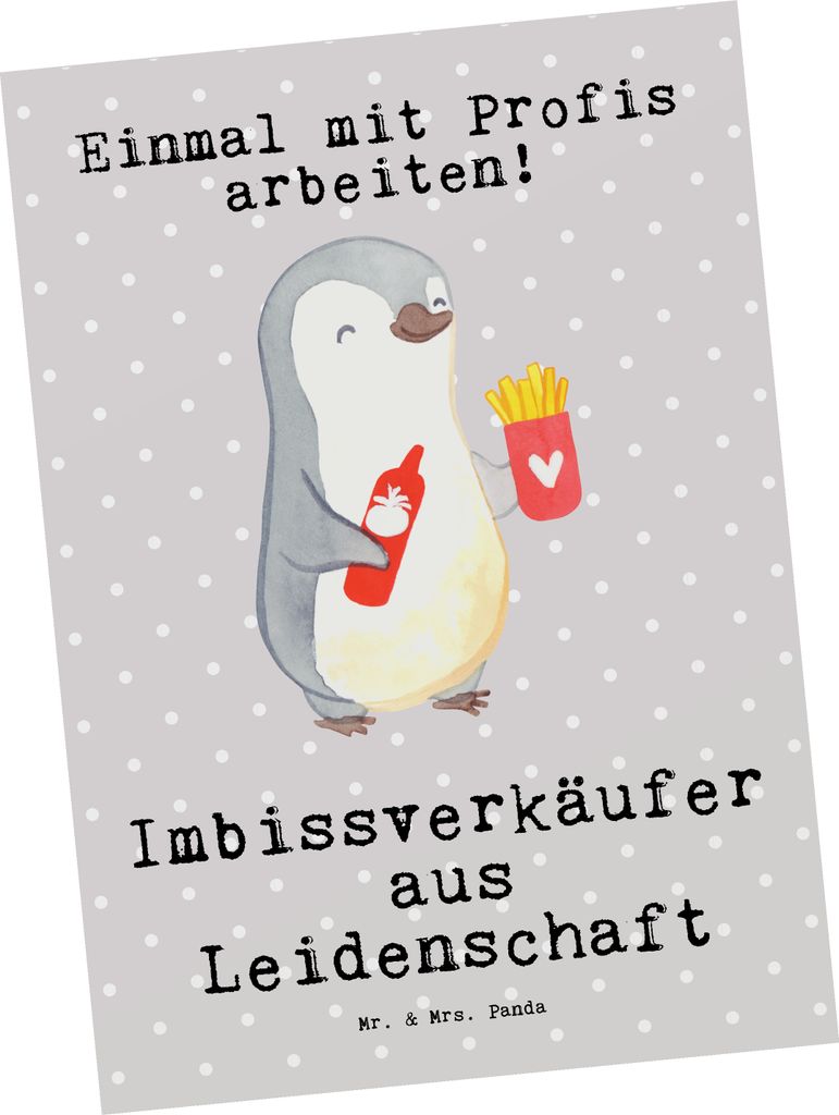 Mr. & Mrs. Panda Postkarte Imbissverkäufer Leidenschaft - Produktbild 