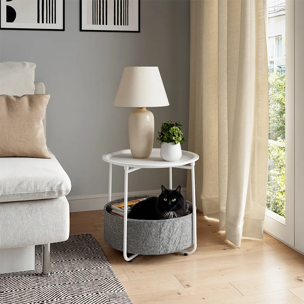 Table basse d'appoint blanche Vicco Liva idéale pour petits salons - 4