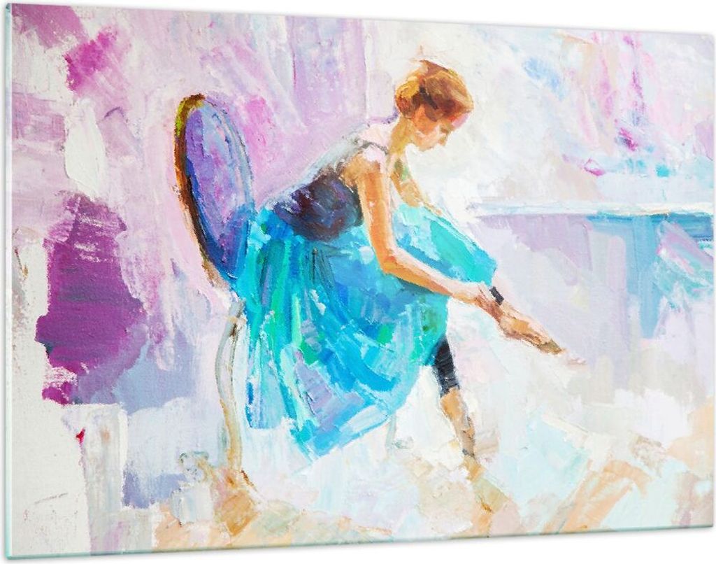 Bilder auf glas - Balletttänzer tanzen - 120x80cm - Glasbilder - Wandbilder - Kunstdruck - zum Aufhängen bereit - Wanddekoration aus Glas - Glas ...