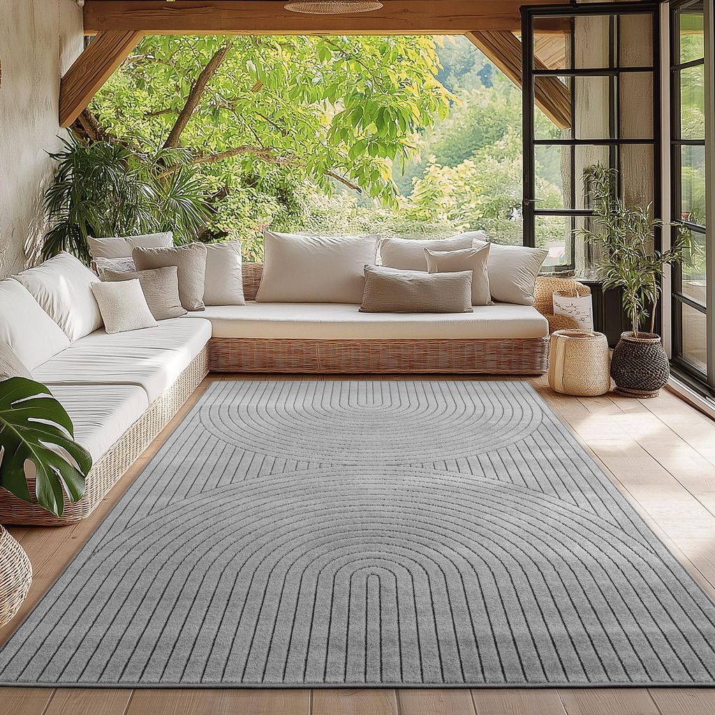 Homebyhome Outdoor Teppich Boho Stil, Wetterfest & UV-beständig, Für Balkon, Terrasse, Küche & Wohnzimmer Grösse, 80x150 cm