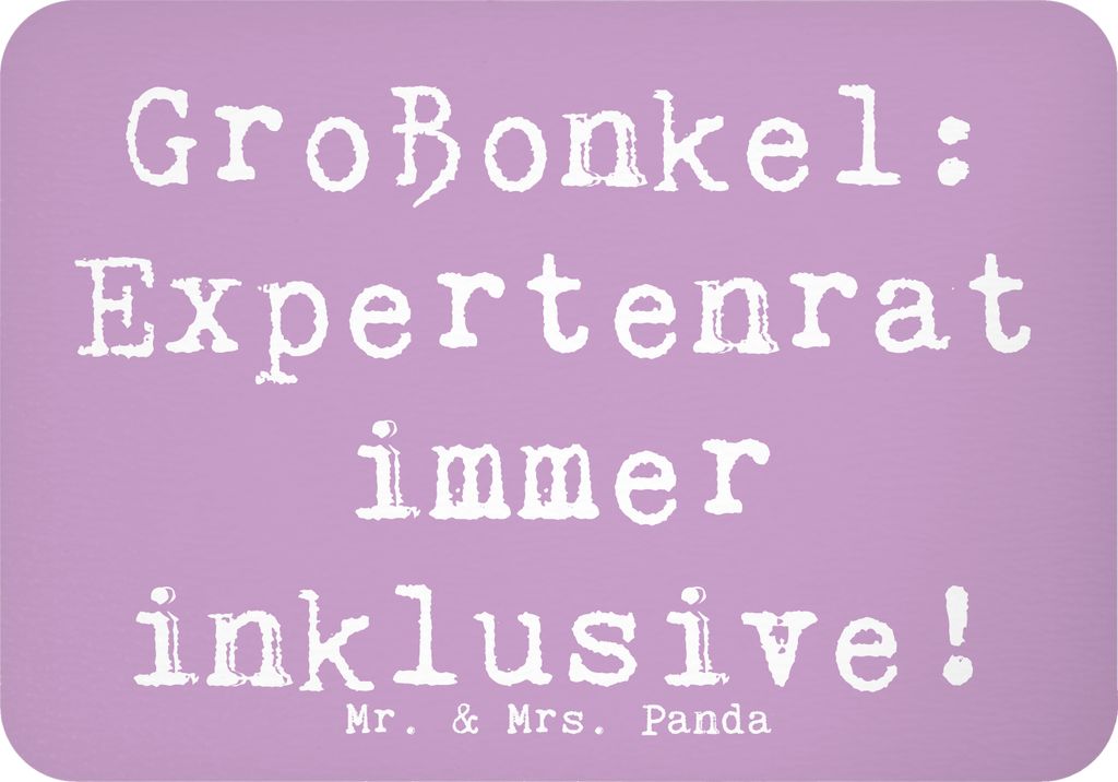 Mr. & Mrs. Panda magnet Spruch Großonkel Rat - Lavendeltraum - Geschenk, Verwandtschaftsbeziehung, Familientradition, Notizhalter, Erfahrung, Jubi...