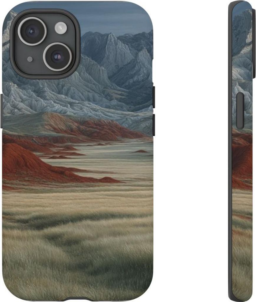 Rote Canyonlandschaft mit grasenden Büffeln – Hülle Kompatibel mit iPhone 15