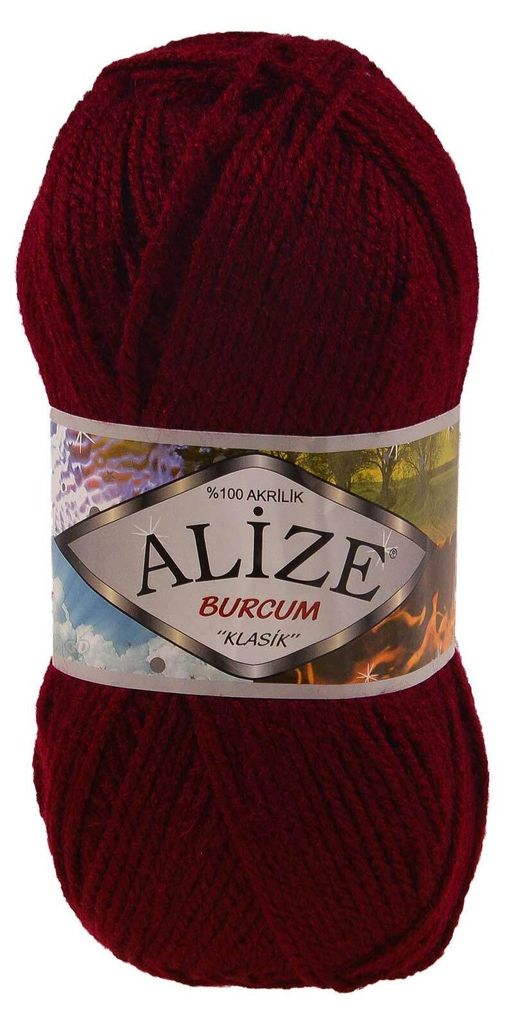 100g Strickgarn ALIZE BURCUM, 100% Polyacry, bordeaux