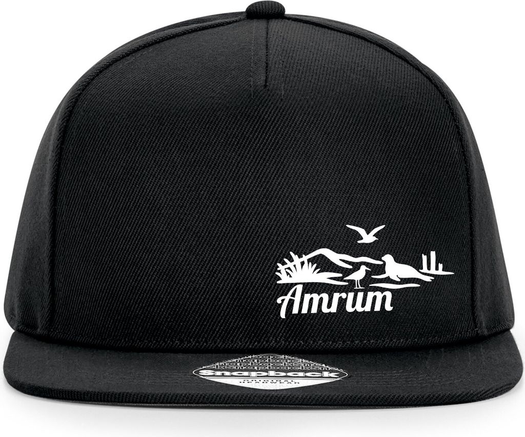 Huuraa Cappy Mütze Amrum Strandmotiv Black Polyester Snapback Kappe Geschenkidee