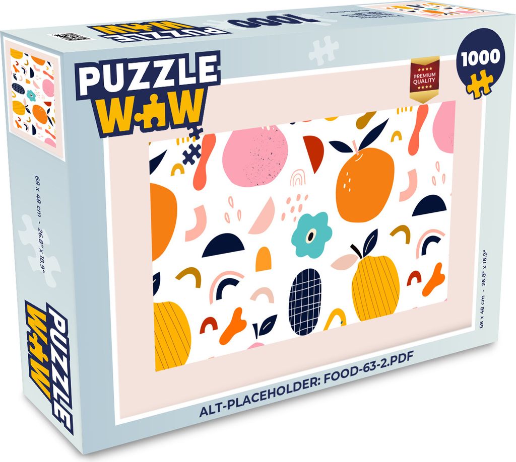 MuchoWow Puzzle 1000 Teile Blumen - Obst - Muster - Pastell - Rosa - Erwachsene - Rätsel